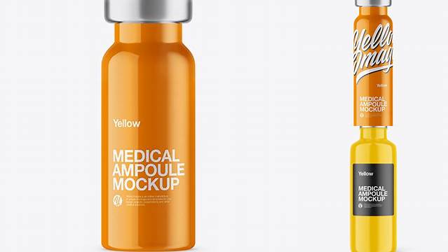 5035+ Glossy Medical Ampoule PSD Mockup Unique High-Resolution Design Freebie