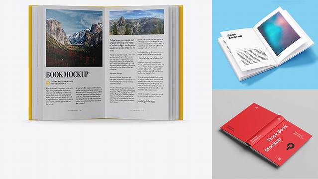 5040+ Opened Book with Matte Cover PSD Mockup Half Side View Versatile PSD Mockup File