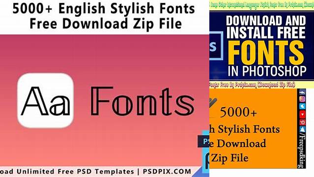 5041+ English Font Free Download Zip File Stylish Free PSD