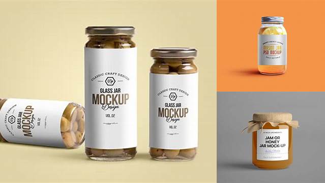 5041+ Jar PSD Mockup Front Advanced Photoshop Design Free