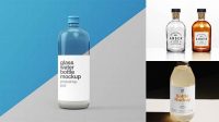 5042+ Blue Glass Bottle PSD Mockup Free Creative Design