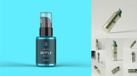 5045+ 50ml Airless Pump Bottle PSD Mockup Back View Exclusive Free Creative Resource