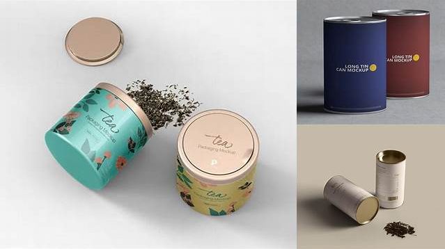 5046+ Glossy Tea Tin Can PSD Mockup Fully Layered Photoshop Freebie