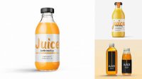 5047+ Clear Bottle with Orange Juice PSD Mockup Download Professional PSD