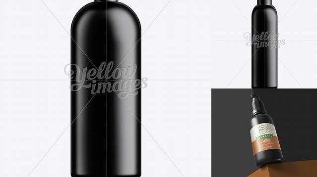 5048+ Black Plastic Cosmetic Bottle with Cap 1000 ml PSD Free Download