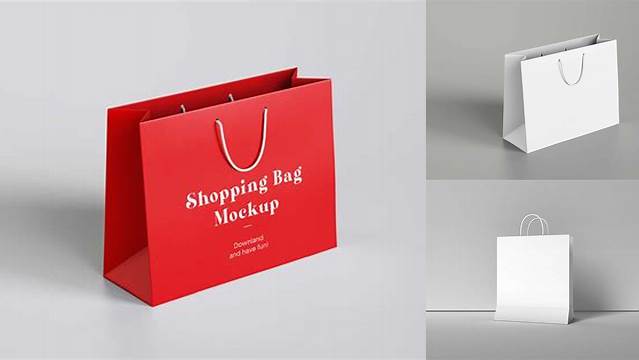 505+ Glossy Paper Shopping Bag PSD Mockup Halfside View Premium Free Graphic Resource