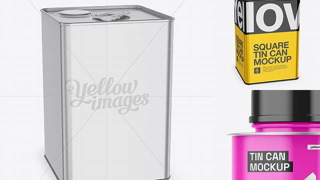 5057+ 18L Tin Can PSD Mockup 25º Angle Front View Exclusive Free PSD Mockups