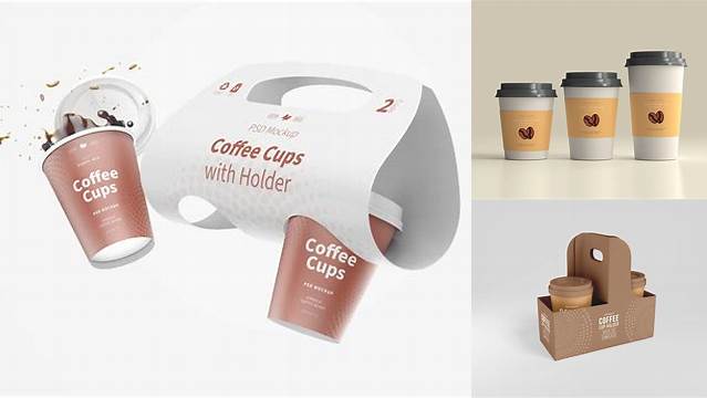 5061+ Coffee Cup With Holder Extra Small Creative Free PSD Graphic Design