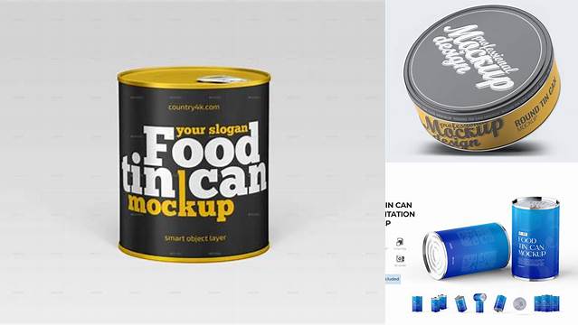 5064+ Matte Round Tin Can PSD Mockup Versatile and Elegant PSD File