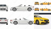 5069+ Cabriolet PSD Mockup Side View Advanced Photoshop Template