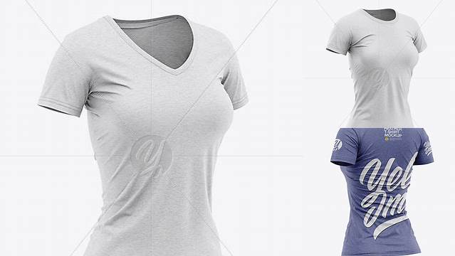 5072+ Women’s Heather Slim-Fit T-Shirt PSD Mockup Side View Exclusive and Stylish Design PSD