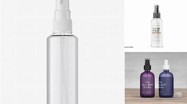 5073+ Clear Plastic Spray Bottle PSD Mockup Exclusive PSD Design Freebie