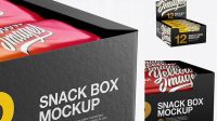 5074+ 12 Matte Snack Bars Display Box PSD Mockup Custom Design Freebie PSD