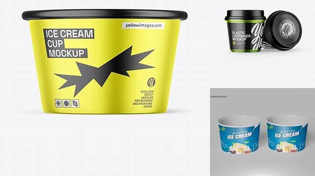 5076+ Two Matte Metallic Ice Cream Cups PSD Mockup Photoshop Resource Free