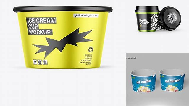 5076+ Two Matte Metallic Ice Cream Cups PSD Mockup Photoshop Resource Free