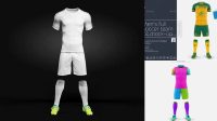 5079+ Men’s Full Soccer Team Kit PSD Mockup Half Side View Advanced Photoshop Design Free