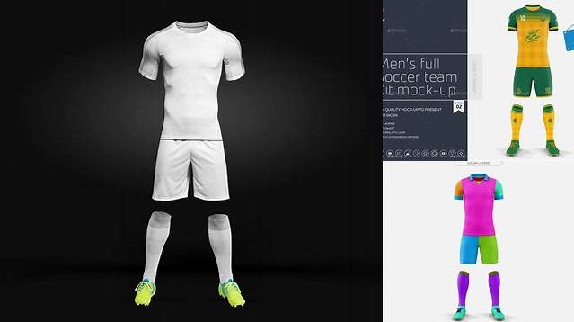 5079+ Men’s Full Soccer Team Kit PSD Mockup Half Side View Advanced Photoshop Design Free