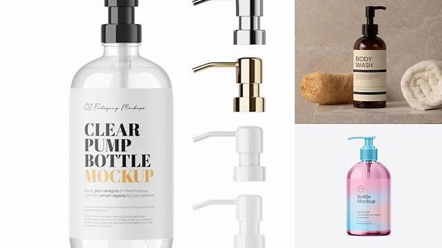 5080+ 300ml Liquid Soap Bottle with Pump PSD Mockup Versatile PSD Mockup File