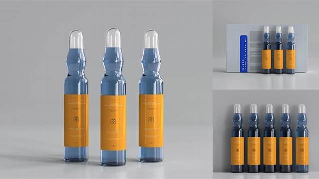 5084+ Glass Ampoule With Liquid PSD Mockup Exclusive Digital PSD Resource