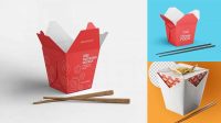 5085+ Chinese Takeout Box Mockup Fully Customizable Photoshop Freebie