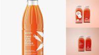 5085+ Clear Glass Bottle with Carrot Juice PSD Mockup Free Premium Photoshop Template Download