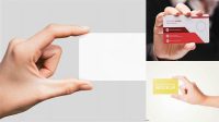 5088+ Business Cards in a Hand PSD Mockup High-End Photoshop Mockup