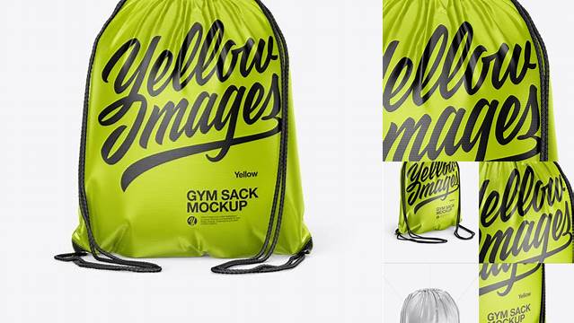 5088+ Glossy Gym Sack PSD Mockup Back View Smart PNG Image