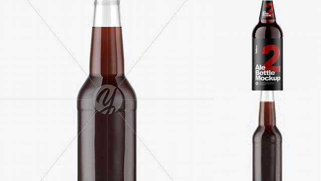 5089+ 275ml Clear Glass Brown Ale Bottle PSD Mockup Editable Mockup PSD