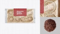 5093+ Chocolate Praline Pack PSD Mockup Top View Elegant and Versatile PSD Resource