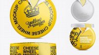 5095+ Cheese Wheel with Wedge Cut PSD Mockup Custom PSD Mockup Template