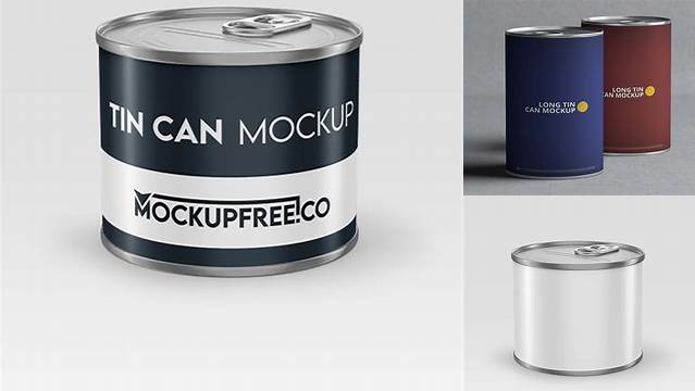 5096+ Metallic Tin Can PSD Mockup Half Side View PSD Free Download