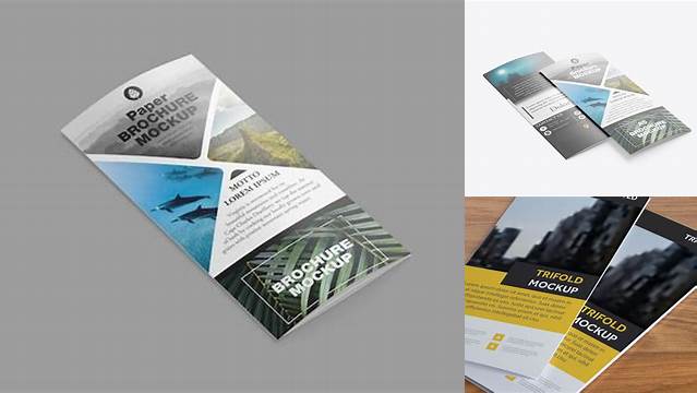 5096+ Two Matte Brochures PSD Mockup Customizable Layered Design PSD