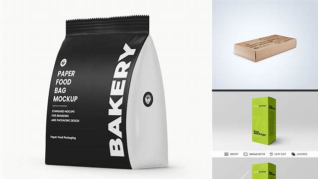 5098+ Matte Box with Label PSD Mockup Half Side View Modern PSD Templates