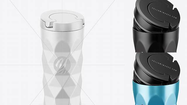 5100+ 420ml Matte Vacuum Coffee Cup PSD Mockup High-Angle Shot PSD Free Download