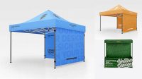 5101+ Advertising Display Tent PSD Mockup Front View High-Angle Shot High Resolution