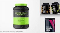 5103+ Glossy Plastic Protein Jar PSD Mockup Editable Design PSD File