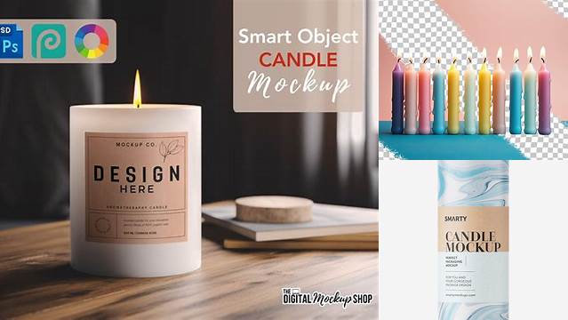 5110+ Number 4 Candle PSD Mockup Digital Download