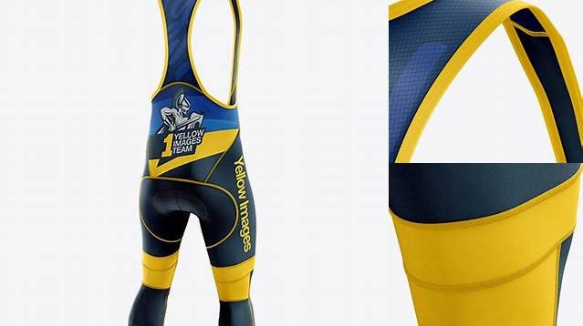 5111+ Men’s Cycling Bib Knickers PSD Mockup Back Half Side View Editable Photoshop Free Mockup