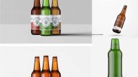 5114+ Green Plastic Beer Bottle PSD Mockup Premium Free Graphic Resource