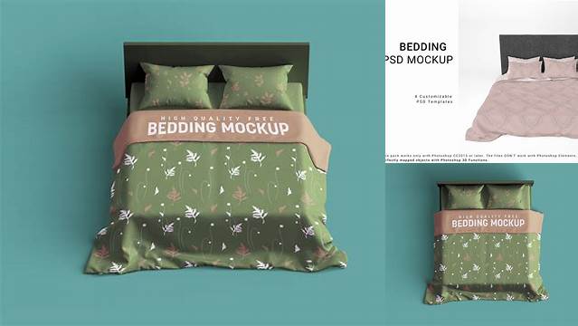 5116+ Bed with Silk Linens PSD Mockup Smart Layer PSD