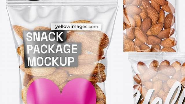 5117+ Clear Plastic Pack with Almonds PSD Mockup Premium Freebie for Designers