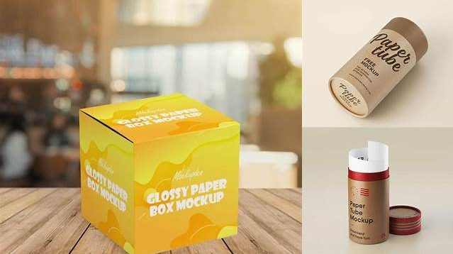 512+ Paper Box with Glossy Tube PSD Mockup Layered PSD File Free Download