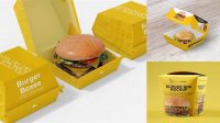 5123+ Burger Box PSD Mockup Half Side View High-End PSD Download