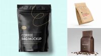 5123+ Kraft Coffee Bag With Clip PSD Mockup Front View Free PSD