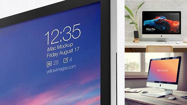 5124+ 27' iMac PSD Mockup Half Side View Elegant Design Mockup PSD