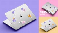 5124+ Laptop Sticker Mockup Free PSD for Free