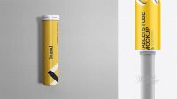 5124+ Matte Plastic Effervescent Tablets Tube PSD Mockup Front View High-Angle Shot Free Photoshop Mockup Design