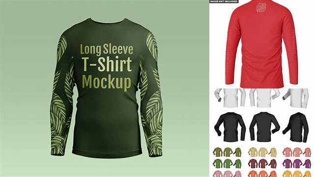 5124+ Men's Long Sleeve T-Shirt Back View Fully Customizable Photoshop Freebie