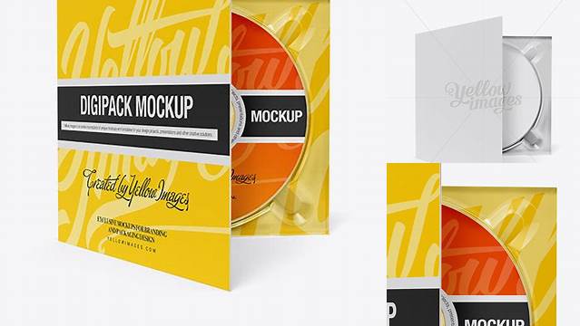 5133+ Half-Open Digipak PSD Mockup Half Side View Advanced Editable PSD