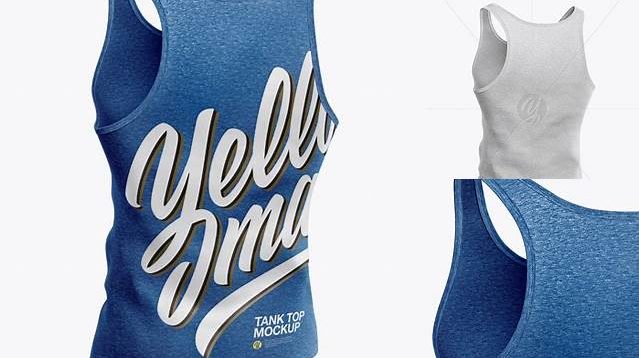 5133+ Melange Tank Top PSD Mockup Back Half Side View Download Professional PSD